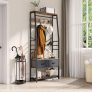 YITAHOME Coat Stand with Shoe Storage Bench
