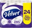 Velvet Classic Quilted Toilet Tissue 24 Standard Rolls