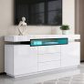 Sideboard Storage Cabinet with LED Lights,High Gloss 160cm